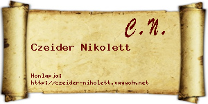 Czeider Nikolett névjegykártya